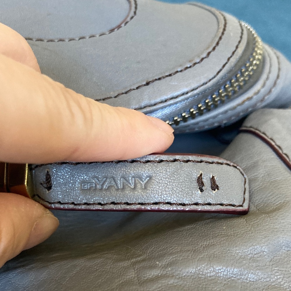 orYANY Zahara Gray Leather Backpack with Gold Accents - Picture 3 of 15